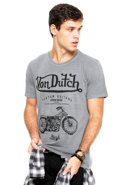 Camiseta Von Dutch Motor Cinza - Marca Von Dutch 