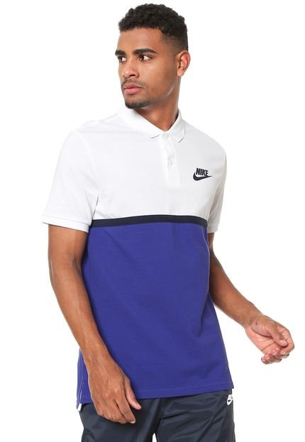 Camisa Polo Nike Sportswear Reta Matchup Branca/Azul - Marca Nike Sportswear
