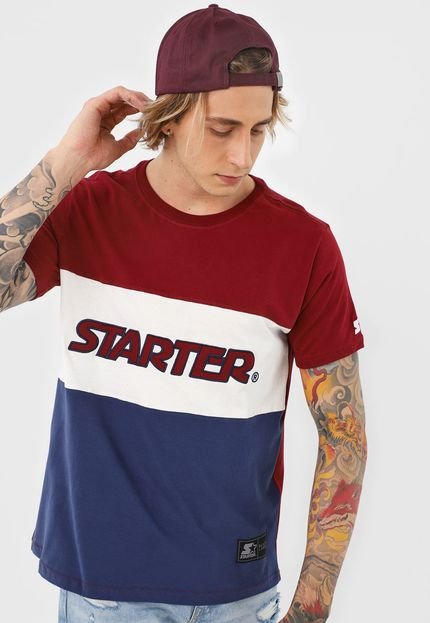 Camiseta S Starter Logo Vinho/Azul-Marinho - Marca S Starter