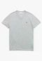 Camiseta Masculina em Jérsei de Algodão Pima com Gola V - Cinza Mescla Cinza - Marca Lacoste