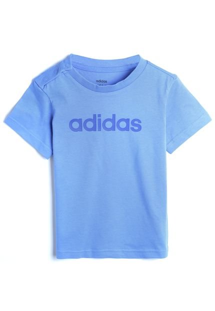 Camiseta adidas Performance Menina Escrita Azul - Marca adidas Performance