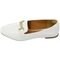 Kit 2 Pares Sapato Feminino Mocassim Donatella Shoes Bico Quadrado Confort Branco Croco e Prata Velho - Marca Donatella Shoes