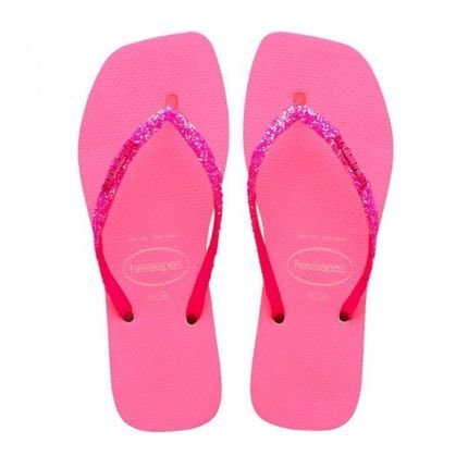 Chinelo Feminino Havaianas S Sqr Rosa Neon Incolor - Marca Havaianas