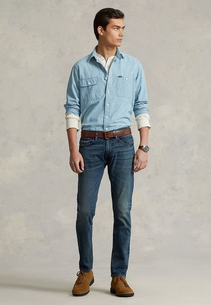 Calça Jeans Polo Ralph Lauren Skinny Estonada Azul - Marca Polo Ralph Lauren