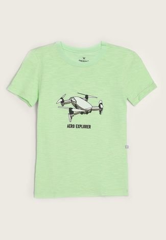 Camiseta Infantil Hering Kids Drone Verde