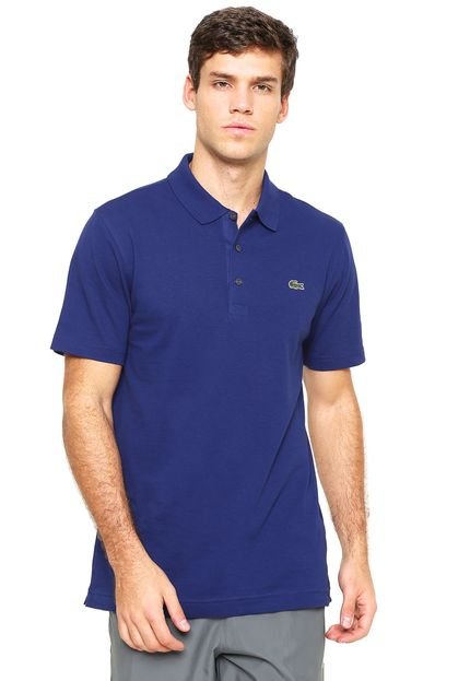 Camisa Polo Lacoste Reta Logo Azul-marinho - Marca Lacoste