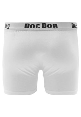 Kit 3pçs Cueca Doc Dog Boxer Logo Branco/Preto/Azul-marinho