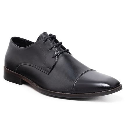 Sapato Social Masculino Couro Cadarço Elegante Moderno Preto 37 Preto - Marca Mila Marques