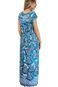 Vestido Longo 101 Resort Wear Estampado Fenda Azul - Marca 101 Resort Wear