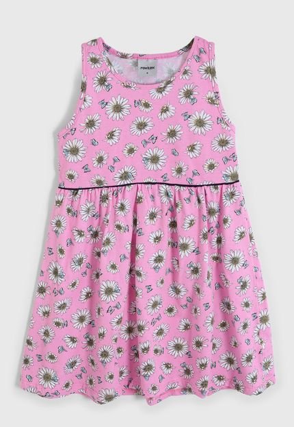 Vestido Rovitex Infantil Floral Rosa - Marca Rovitex