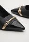 Scarpin Jorge Bischoff de Couro Croco Preto - Marca Jorge Bischoff