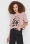 Camiseta Cropped Osklen Big Leaf Rosa - Marca Osklen