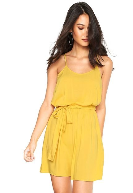 Vestido Colcci Curto Liso Amarelo - Marca Colcci