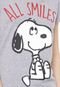 Camiseta Snoopy All Smiles Cinza - Marca Snoopy