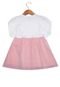 Vestido Milon Tule Infantil Branco/Rosa - Marca Milon