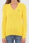 Suéter Tricot Lauren Ralph Lauren Logo Amarelo - Marca Lauren Ralph Lauren