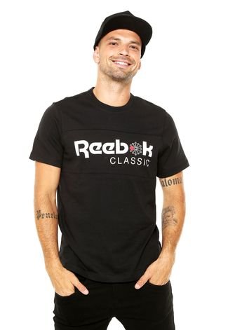 Camiseta Reebok Classic Estampada Preta