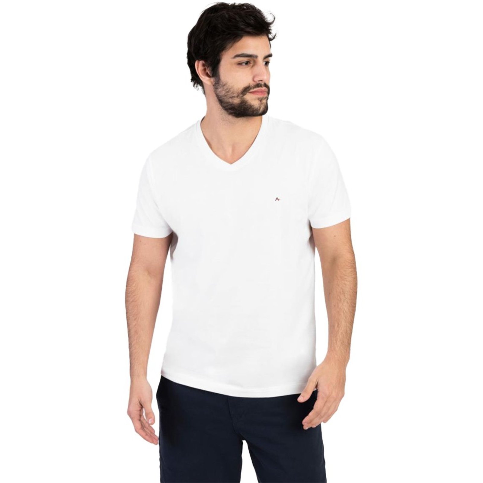 Camiseta Aramis Basic Gola V Branco Masculino - Marca Aramis