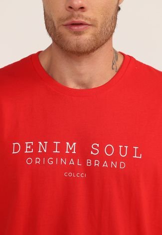 Camiseta Colcci Denim Soul Vermelha
