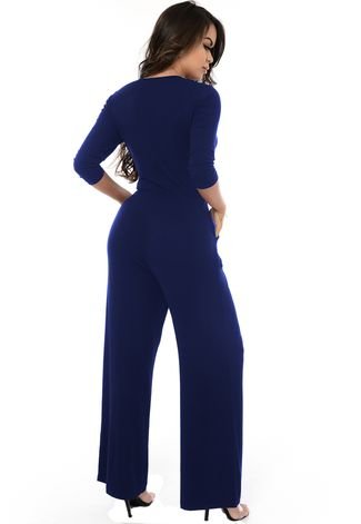 Macacão Pantalona  B’Bonnie Florence Azul Marinho