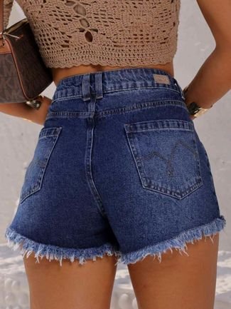 Shorts Jeans Confort Azul Feminino Incolor