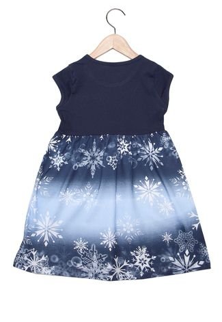 Vestido Longo Brandili Frozen Elsa Infantil Azul-Marinho - Compre Agora