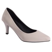 Sapato Feminino Scarpin Bico Fino Salto Baixo Agulha - Off white - Marca LAZZLU