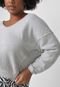 Blusa Tricot Forever 21 Plus Textura Cinza - Marca Forever 21
