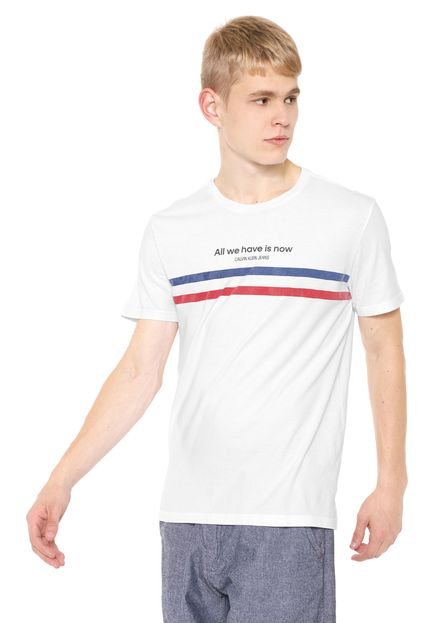 Camiseta Calvin Klein Jeans Listras Branca - Marca Calvin Klein Jeans