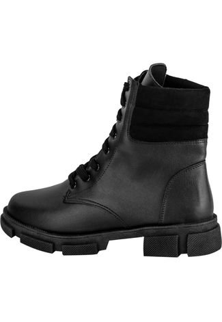 Bota Coturno Tratorada Lumiss Adventure Plataforma Trend Cano Curto Salto Baixo Preto