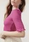 Blusa Cropped Vero Moda Texturizada Rosa - Marca Vero Moda
