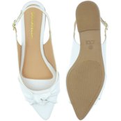 Kit 2 Pares Sapatilha Feminina Bico Fino Mule Slingback CM Calçados Nó Preto e Branco - Marca Monte Shoes