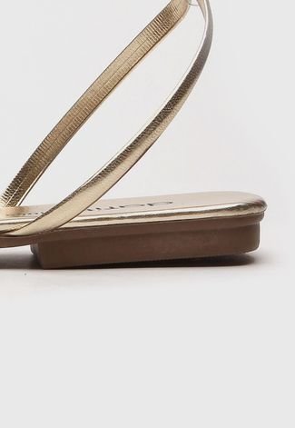 Sandália DAFITI SHOES Metalizada Dourada - Compre Agora