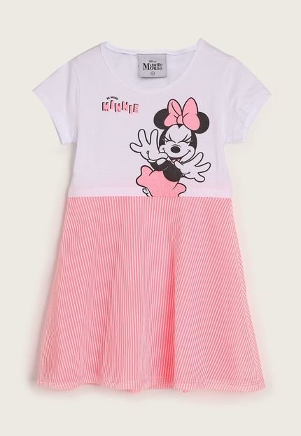 Vestido Infantil Brandili Minnie Mouse Rosa - Marca Brandili