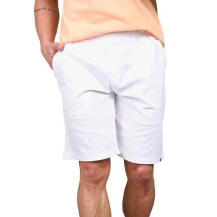 Bermuda Masculina Sarja Ajuste Elastico Branco - Marca RAIZZIS