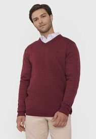 Sweater Hombre V-Neck Tejido Liger Burdeo Corona