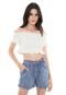 Blusa Cropped My Favorite Thing(s) Ombro a Ombro Off-white - Marca My Favorite Things