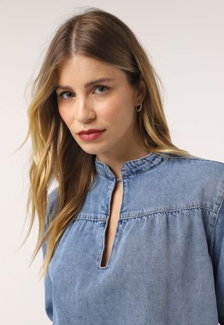 Camisa Jeans Trendyol Collection Recorte Azul