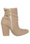 Ankle Boot Crysalis Fivelas Salto Grosso Bege - Marca Crysalis