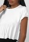 Blusa Cropped Forever 21 Babado Branca - Marca Forever 21