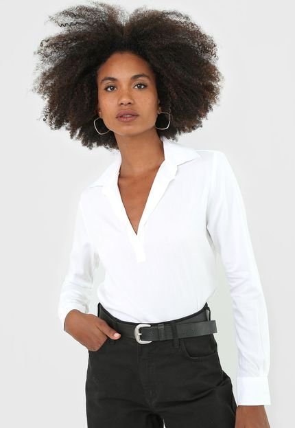 Camisa Guess Lisa Decote Branca - Marca Guess
