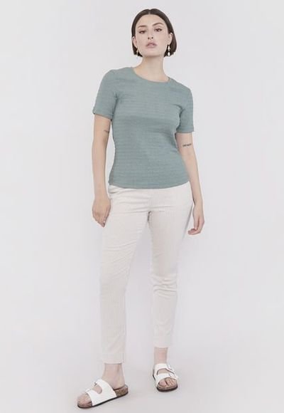 Polera Mujer Textura Verde Agua Corona Compra Ahora Dafiti Chile