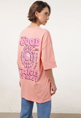 Blusa TOPSHOP Inner Voice Coral