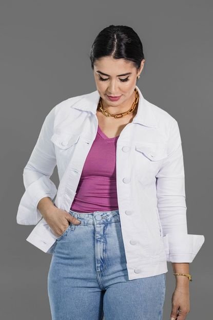 Jaqueta Feminina Sarja Offwhite Algodão Elastano Anticorpus - Marca Anticorpus JeansWear