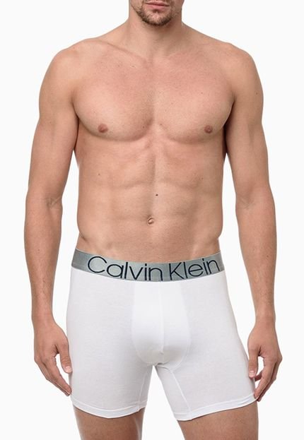 Cueca Calvin Klein Underwear Boxer Cotton Ck Icon MAS8579 0900 Branca - Marca Calvin Klein Underwear