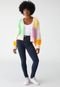 Cardigan Tricot Forever 21 Color Block Off-White - Marca Forever 21