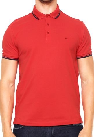 Camisa Polo Aramis Manga Curta Slim Vermelha