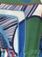 Vestido Kaftan Saída Longo Bata Crepe Drap Estampado Geometrico Verde Marinho - Marca 101 Resort Wear