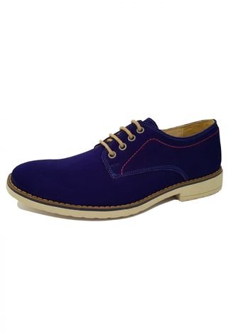 Sapato Casual Sartre Modern Pespontos Azul