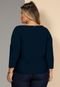 Blusa Em Malha De Viscose Azul Quintess - Marca Quintess